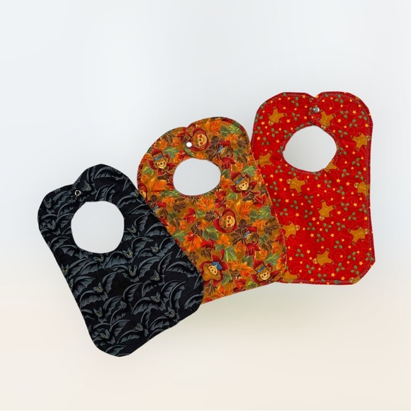 Lot/3 Handmade Holiday Season Baby Bibs - Picture 14 of 14